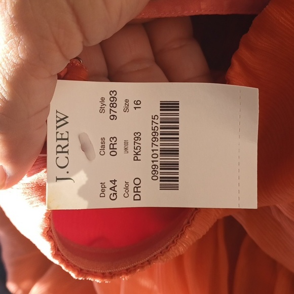 NWT J. Crew Juliet Dress, Dark Orange in Silk Chiffon - Picture 5 of 8